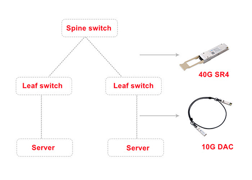 How to Apply 10G DAC and 40G Optical Modules in Spine-Leaf Architecture